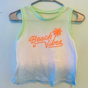 Summer shirt, blue,white,orange & green size 10-12